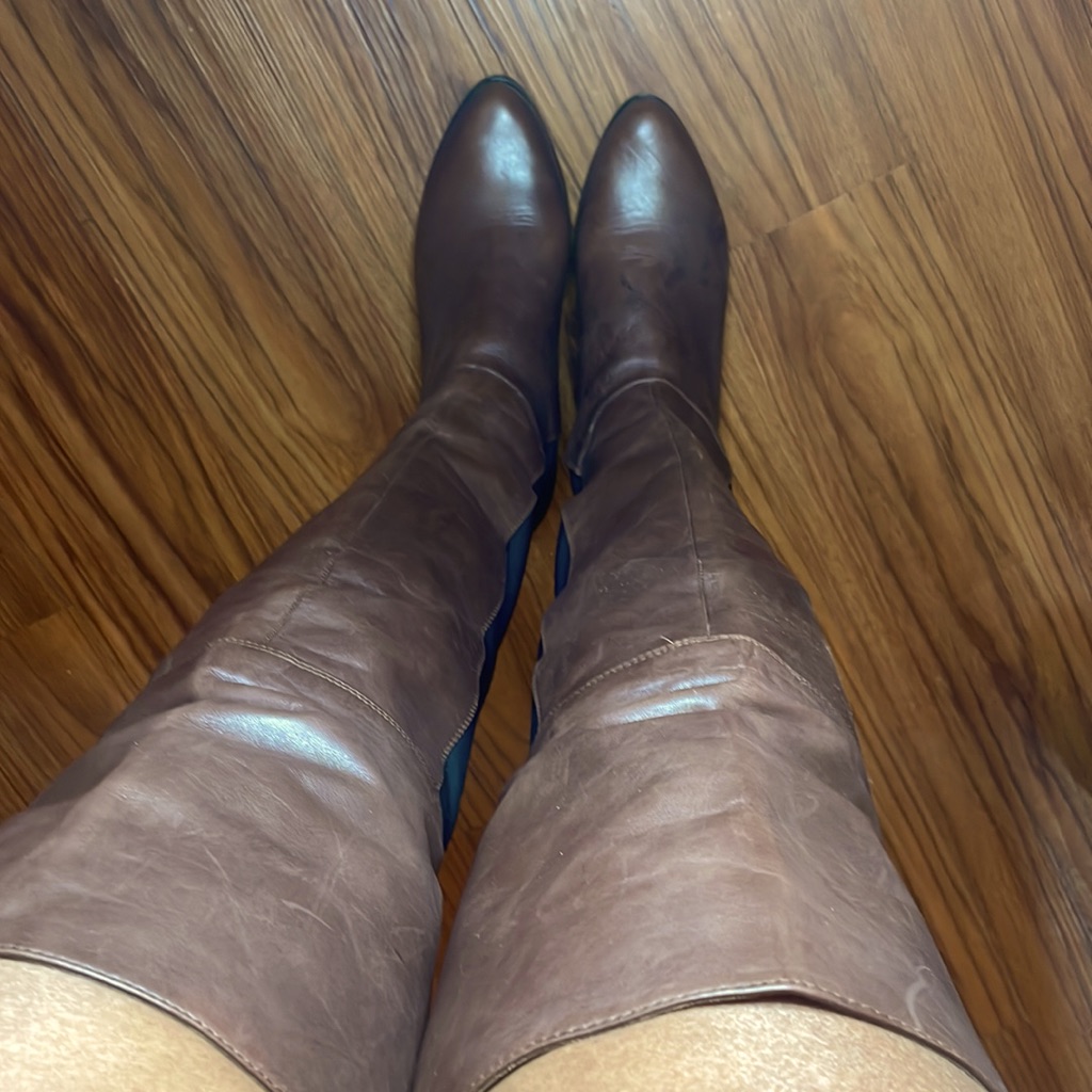 Chocolate Brown Leather Riding Boots